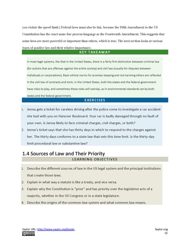 Business Law and the Legal Environment - Page 15